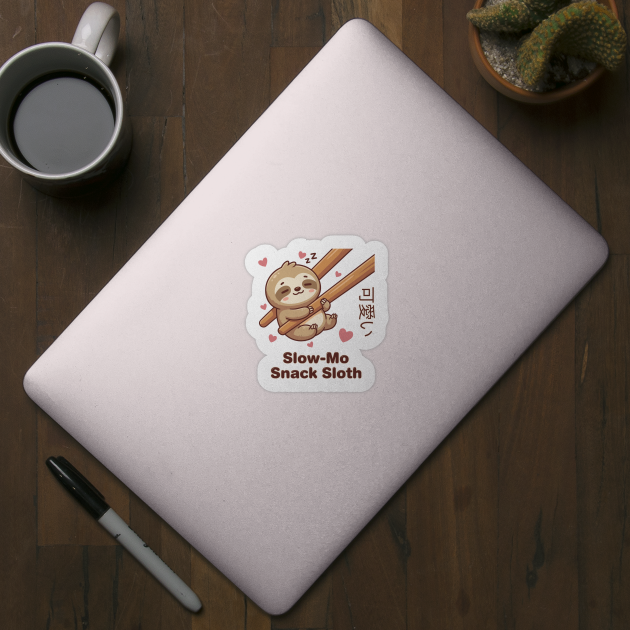 Cute Kawaii Sloth Chopstick Dumpling Cute Meme by creative